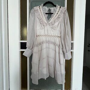 70/21 Long Sleeve Polka Dot Ruffle Mini Dress